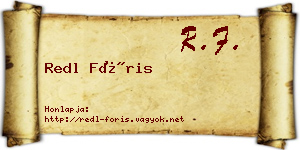 Redl Fóris névjegykártya